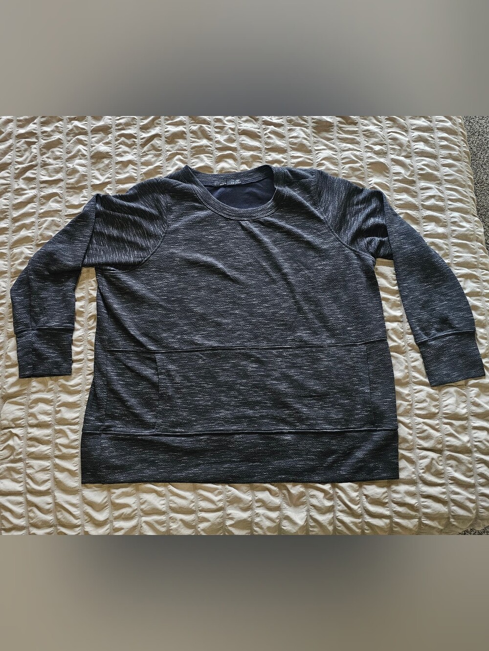 Womens 2x prana Gray Sweater Front Pocket Slate Dark